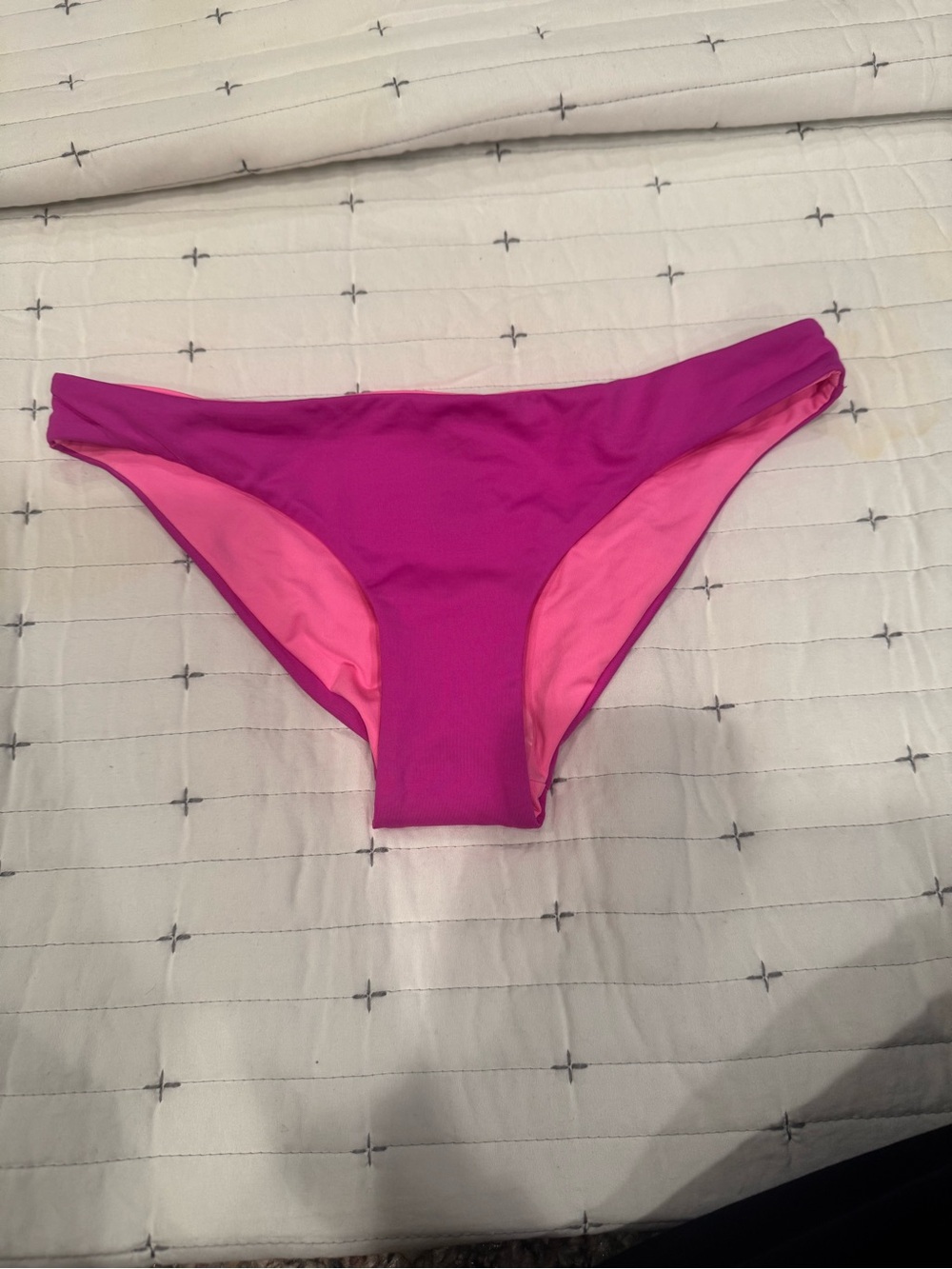 Hurley Reversible Magenta and Light Pink Bikini Bottom